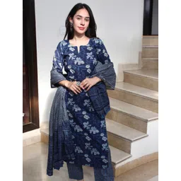 all about you Women Floral Printed Regular Kurta with Trousers & With Dupatta-picture-19