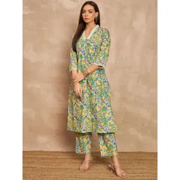 all about you Women Floral Printed Regular Pure Cotton Kurta with Palazzos image 5