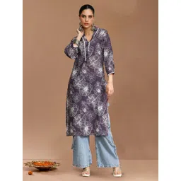 all about you Women Floral Printed V-Neck Cotton Straight Kurta-picture-40