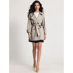 all about you Women Notched Lapel Collar Single-Breasted Overcoat-picture-32