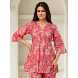 all about you Women Paisley Print Ethnic Pure Cotton A-Line Flared Top-picture-10