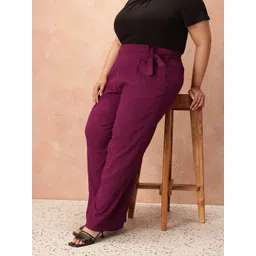all about you Women Plus Size Pleated Tie-Up Trousers-picture-40