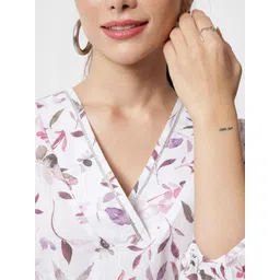 all about you Women Printed Puff Sleeve Cotton Top image 4