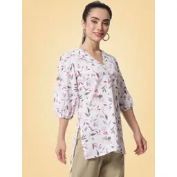 all about you Women Printed Puff Sleeve Cotton Top image 3