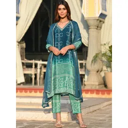 all about you Women Printed Regular Kurta with Trousers & With Dupatta-picture-31