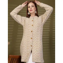 all about you Women Printed Woollen Longline Cardigan-picture-34