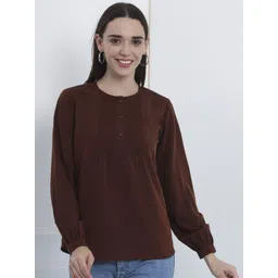 all about you Women Solid Gathered or Pleated Regular Top-picture-36