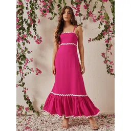 all about you Women Solid Shoulder Straps Maxi Dress-picture-35