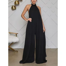 all about you Women Solid Sleeveless Halter Neck Jumpsuit-picture-16