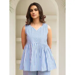 all about you Women Striped Cotton Peplum Top-picture-40