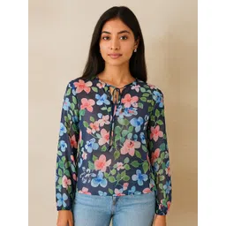 all about you Women Tie-Up Neck Floral Print Top-picture-15
