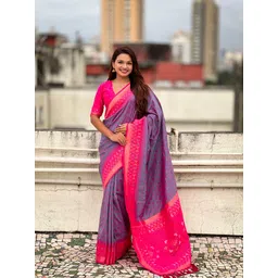 all about you Woven Banarasi Silk Blend Saree-picture-11