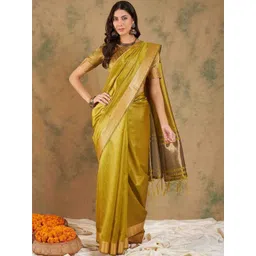 all about you Woven Design Zari Organza Handloom Kanjeevaram Saree-picture-17
