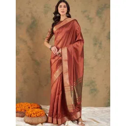 all about you Woven Design Zari Organza Handloom Kanjeevaram Saree-picture-14