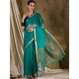 all about you Woven Design Zari Organza Handloom Saree-picture-15