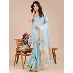 all about you Woven Design Zari Organza Saree-picture-23