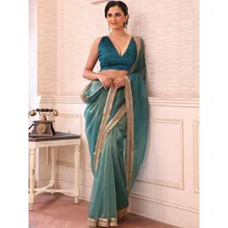 all about you Woven Design Zari Organza Saree-picture-31
