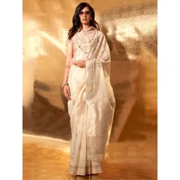 all about you Woven Design Zari Pure Linen Kanjeevaram Saree-picture-34