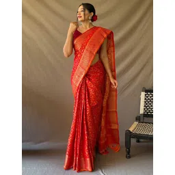 all about you Woven Design Zari Pure Silk Patola Saree-picture-37