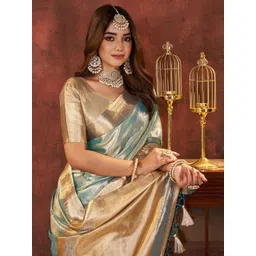 all about you Woven Design Zari Pure Tissue Organza Banarasi Saree-picture-42