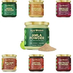 All-in-One Skin & Hair Beauty Kit – Amla, Neem, Multani Mitti, Aritha, Shikakai, Beetroot & Hibiscus Powders (7 x 100g) | Complete Herbal Care for Glowing Skin & Healthy Hair | 100% Pure & Natural | For DIY Beauty Rituals-picture-33