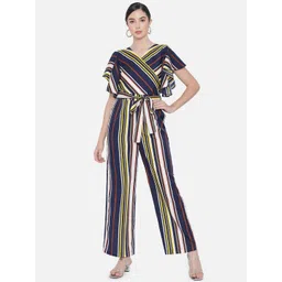 all ways you ALL WAYS YO Striped Culottes Jumpsuit with Ruffles-picture-24