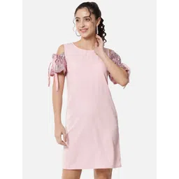ALL WAYS YOU Cold-Shoulder Crepe A-Line Dress-picture-32