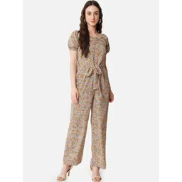 ALL WAYS YOU Floral Printed Sweetheart Neck Waist Tie-Ups Basic Jumpsuit-image-13