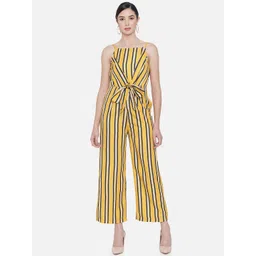 ALL WAYS YOU Striped Basic Jumpsuit With Waist Tie-Ups-picture-15
