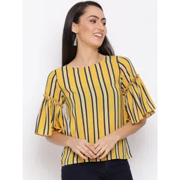 ALL WAYS YOU Striped Bell Sleeve Regular Top-picture-18