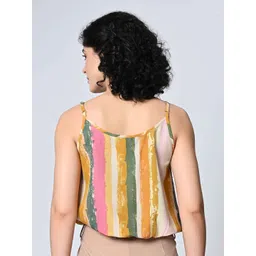 ALL WAYS YOU Striped Crepe Top image 5