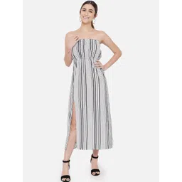 ALL WAYS YOU Striped Strapless Crepe Maxi Dress-picture-14