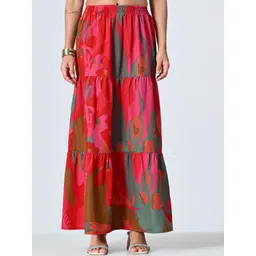 ALL WAYS YOU Tie Dye Printed Tiered Maxi Skirt-image-6