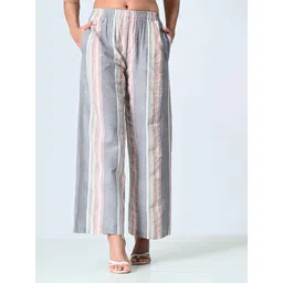 ALL WAYS YOU Women Striped Crepe Palazzos-image-38