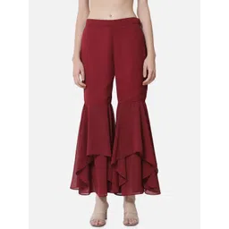 ALL WAYS YOU Women Wide Leg Georgette Palazzos-image-39