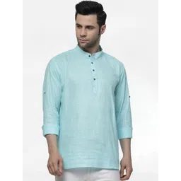allan peter Band Collar Pure Cotton Kurta-picture-14