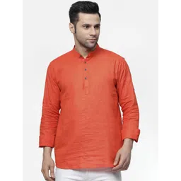 allan peter Band Collar Pure Cotton Kurta-picture-16