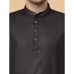 allan peter Band Collar Straight Short Cotton Kurta image 4