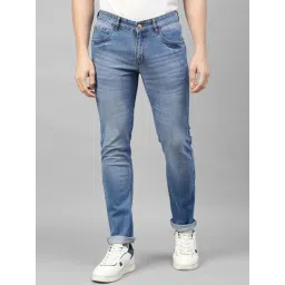 Allen cooper Blue Regular Fit Lightly Washed Jeans-picture-41