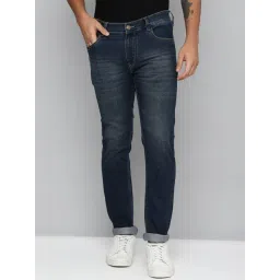 Allen cooper Dark Blue Regular Fit Lightly Washed Jeans-picture-43