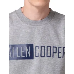 Allen cooper Grey Melange Regular Fit Printed Sweatshirt image 4