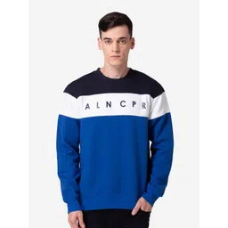 Allen Cooper Men Colourblocked Cotton Sweatshirt-image-21
