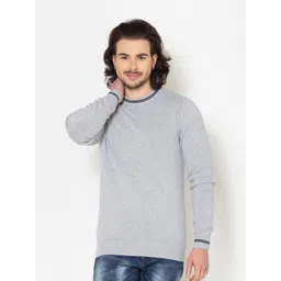 Allen Cooper Men Grey Melange & Black Pullover-image-27