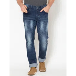Allen Cooper Men Navy Blue Slim Fit Heavy Fade Stretchable Jeans-picture-15