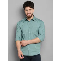 allen cooper Men Slim Fit Solid Spread Collar Casual Shirt-picture-12