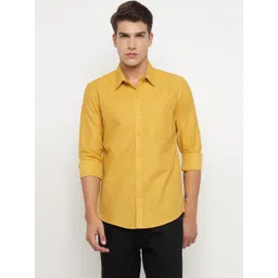 Allen Cooper Men Solid Spread Collar Cotton Casual Shirt-image-47