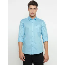 Allen Cooper Men Solid Spread Collar Cotton Casual Shirt-image-49