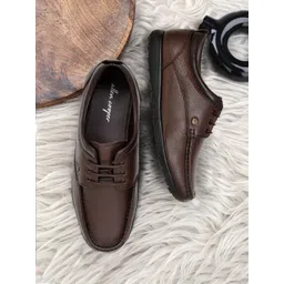 Allen Cooper Men Textured Leather Formal Derbys-picture-40