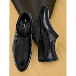 Allen Cooper Men Textured Leather Formal Slip-On Shoes-picture-40