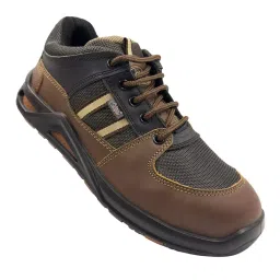 Allen Cooper Steel Toe Safety Shoe Low Ankle PU Sole UK 12 Size Brown for Industrial Use, ACL 3686-picture-15